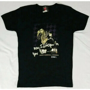 Jimi Hendrix "May I Whisper in Your Ear" Zion Rootswear Womens Top T-Shirt L NWT